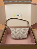 ✨ MIU MIU Wander Matelassé Lambskin Mini Hobo Bag — Beige ✨