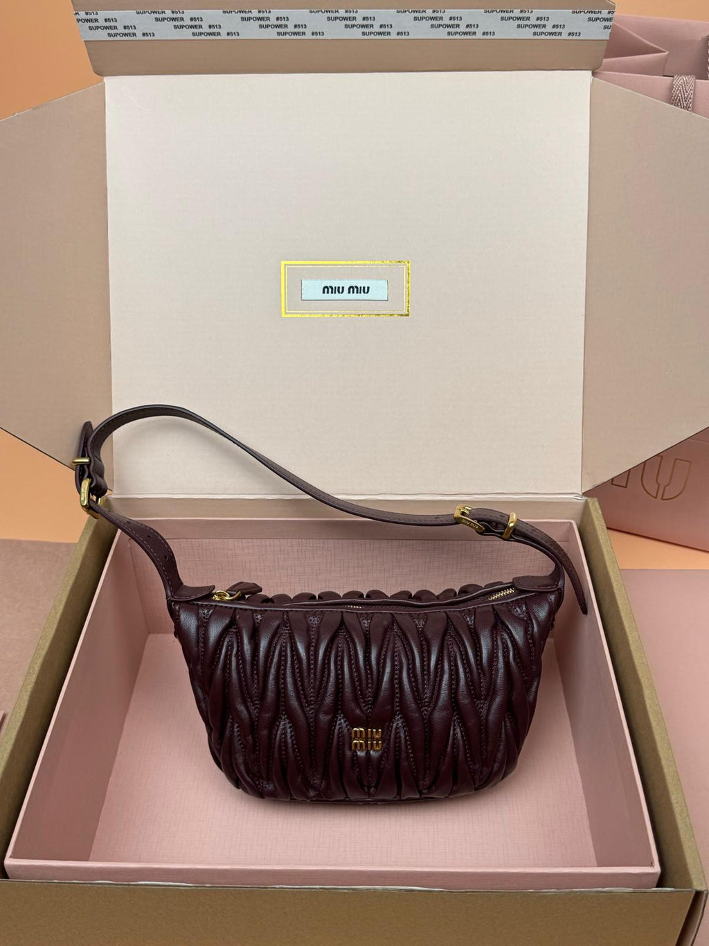 ✨ MIU MIU Wander Matelassé Lambskin Mini Hobo Bag — Black ✨