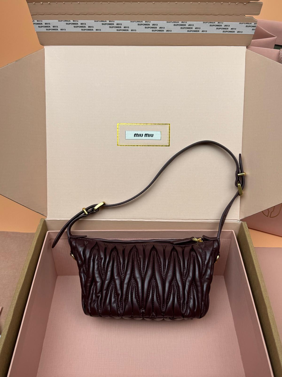 ✨ MIU MIU Wander Matelassé Lambskin Mini Hobo Bag — Beige ✨