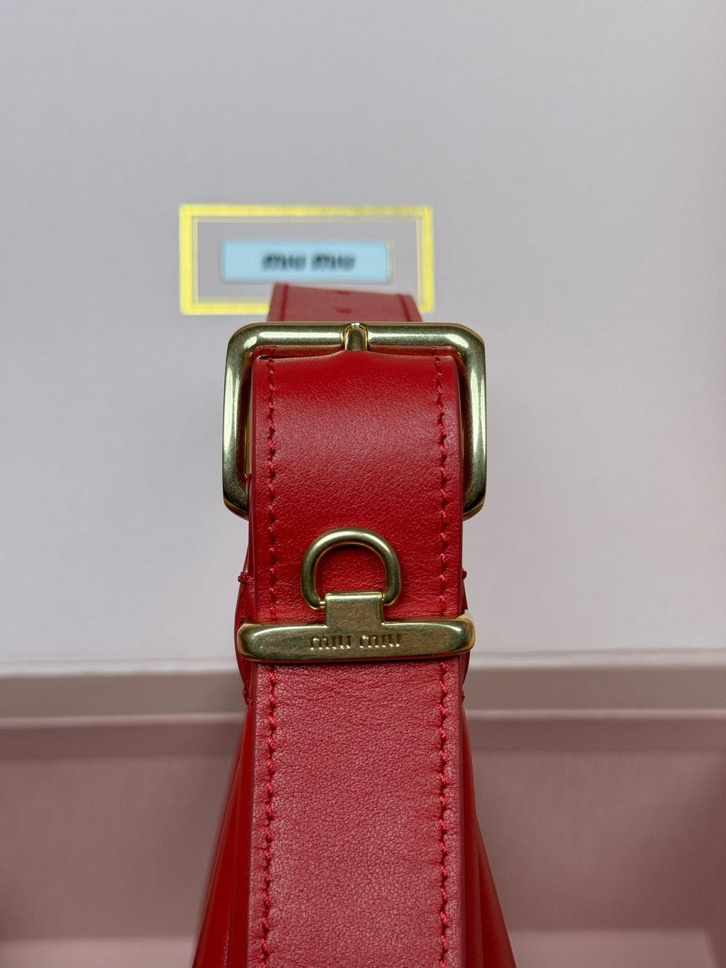 Luxury Crescent Leather Bag — Bright Red | Small Size 22cm